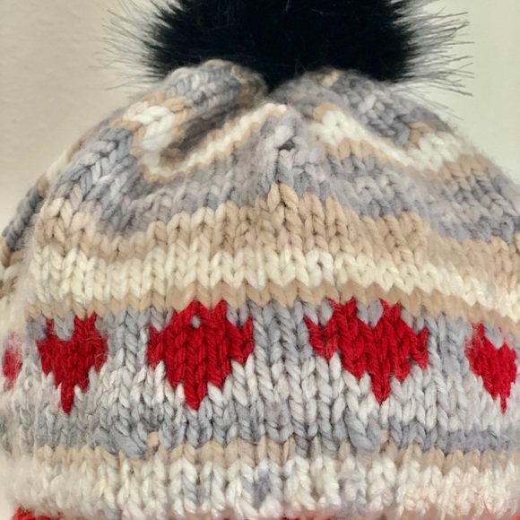 Hand Knits 2 Love Beanie Hat Cap Hearts Designer - Picture 5 of 13